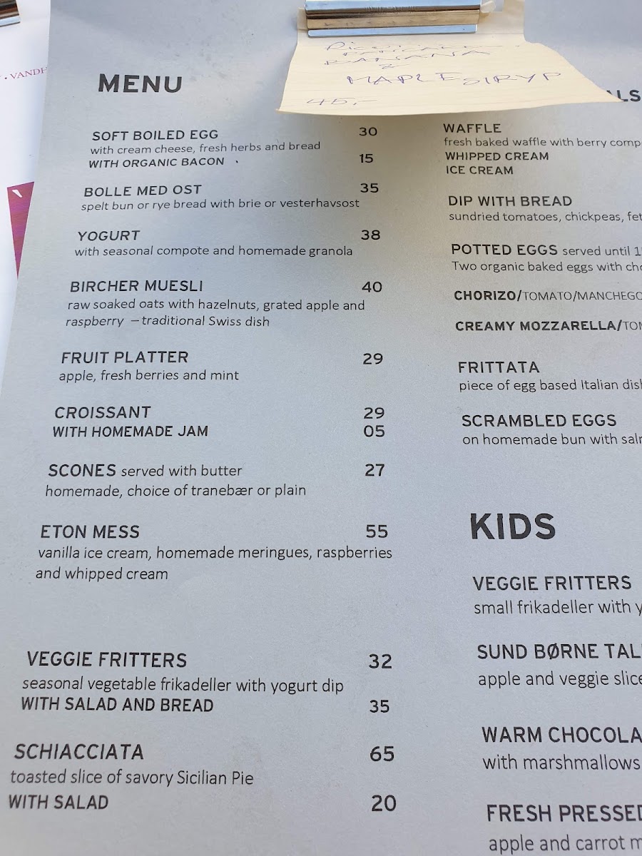 Menu Tilda Og Karl, Café Og Spisested-7