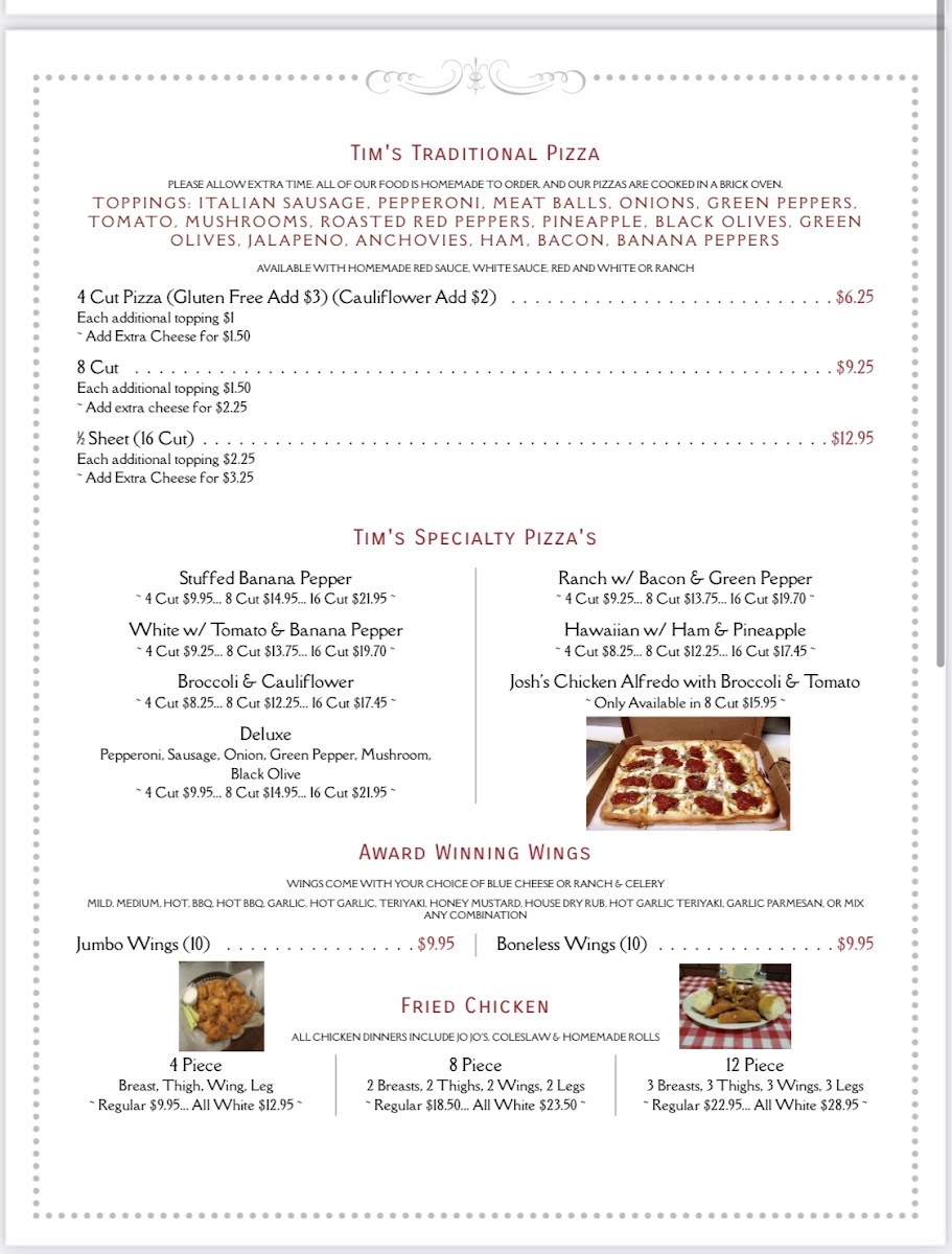 Menu Tim's Pizzeria And Pub-5