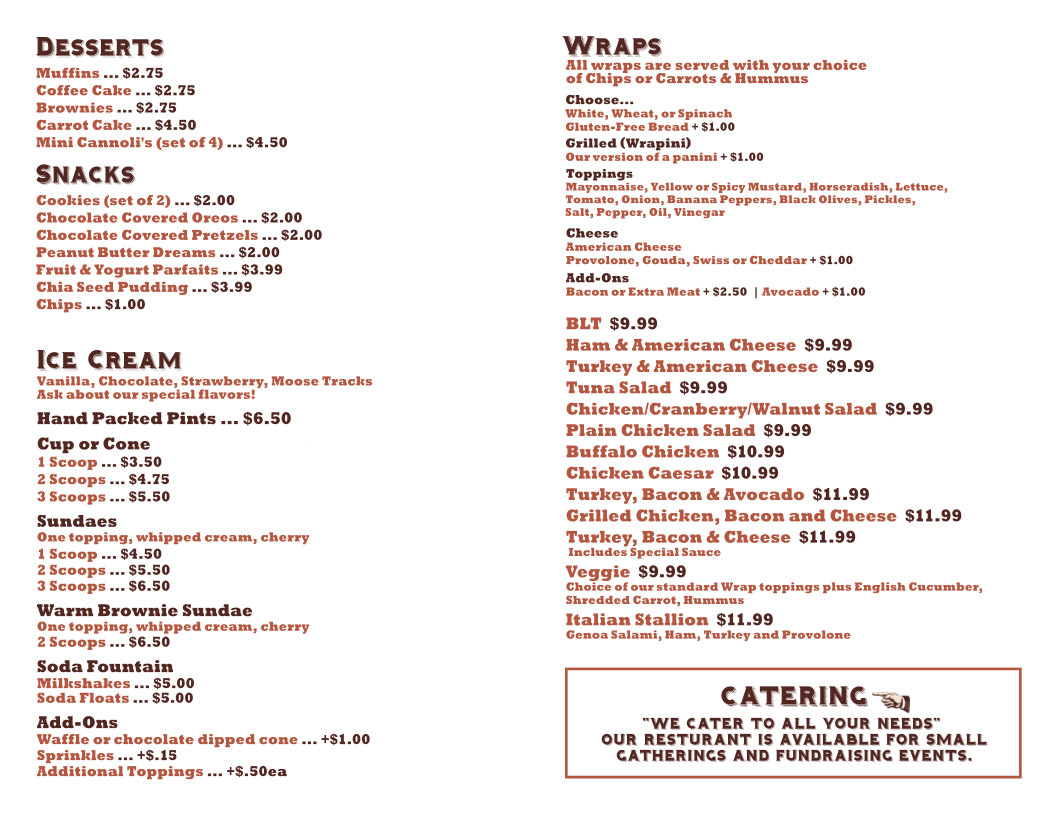 Menu Tina's Cafe 38-2