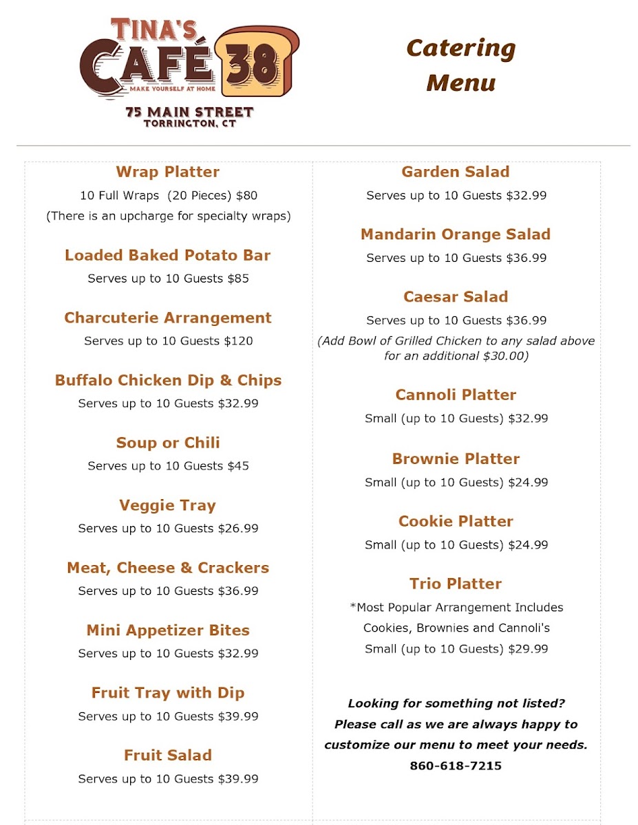 Menu Tina's Cafe 38-4