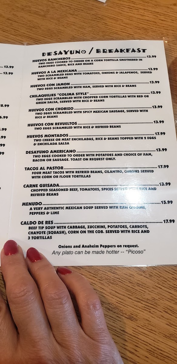 Menu Tino's Too Mexican Restaurant-8