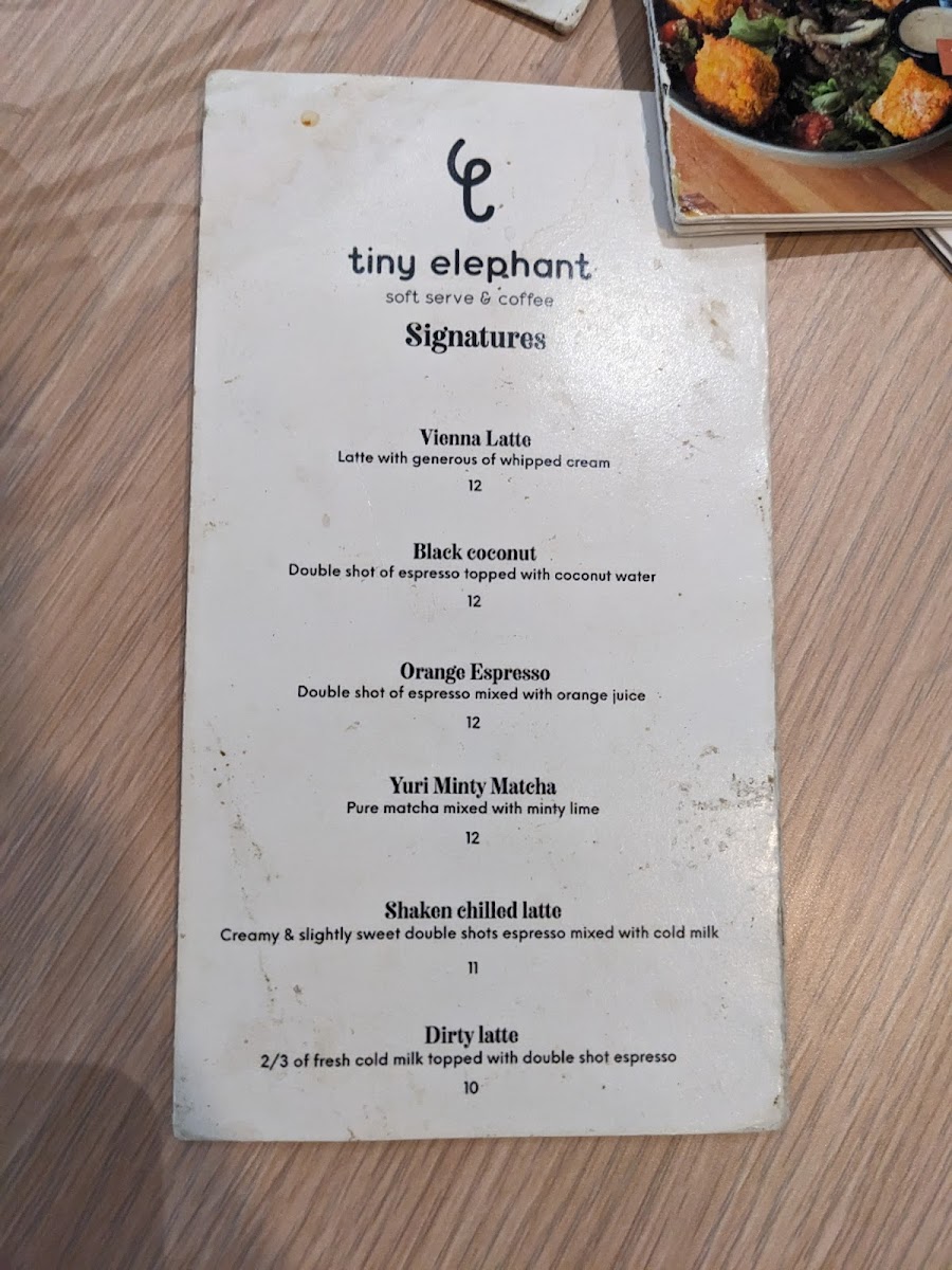 Menu Tiny Elephant - Soft Serve & Coffee-8