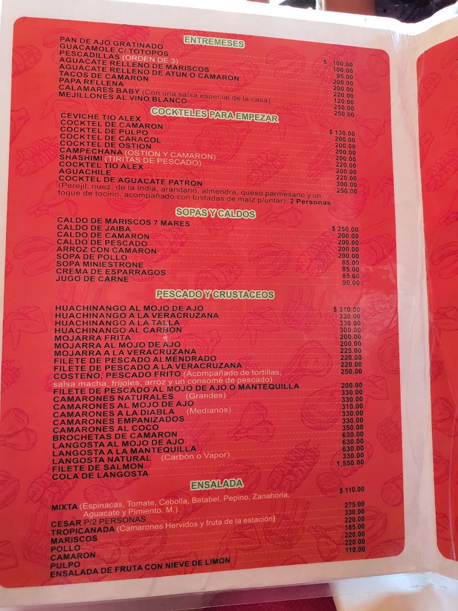 Menu Tío Alex Mariscos Y Carnes-1