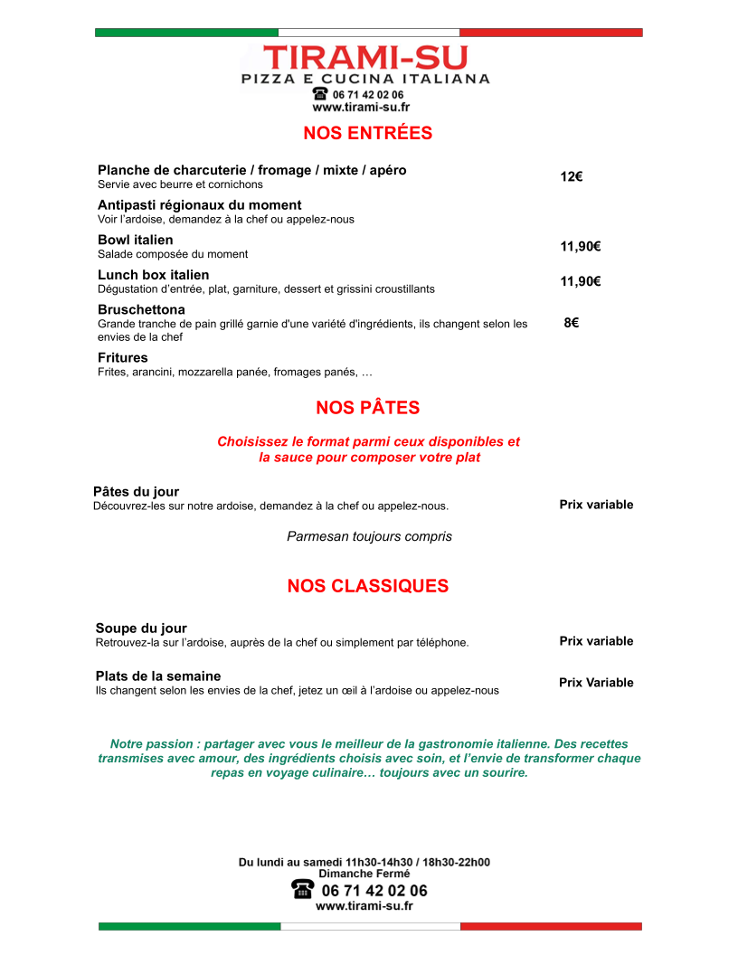 Menu Tirami-Su-2
