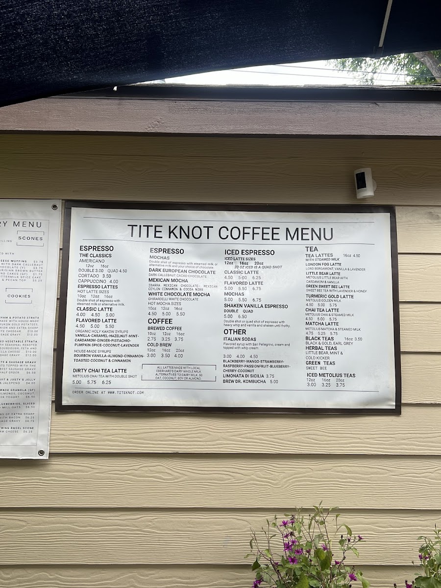 Menu Tite Knot Craft Coffee-9