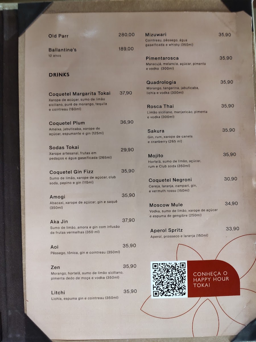 Menu Tokai-1