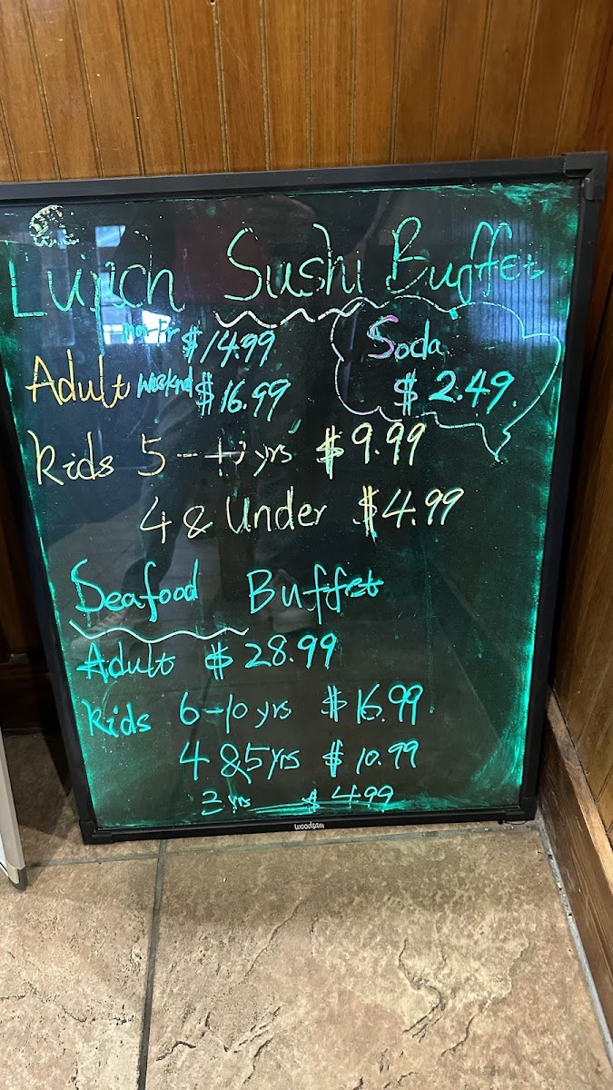 Menu Tokyo Japan Sushi Buffet-5