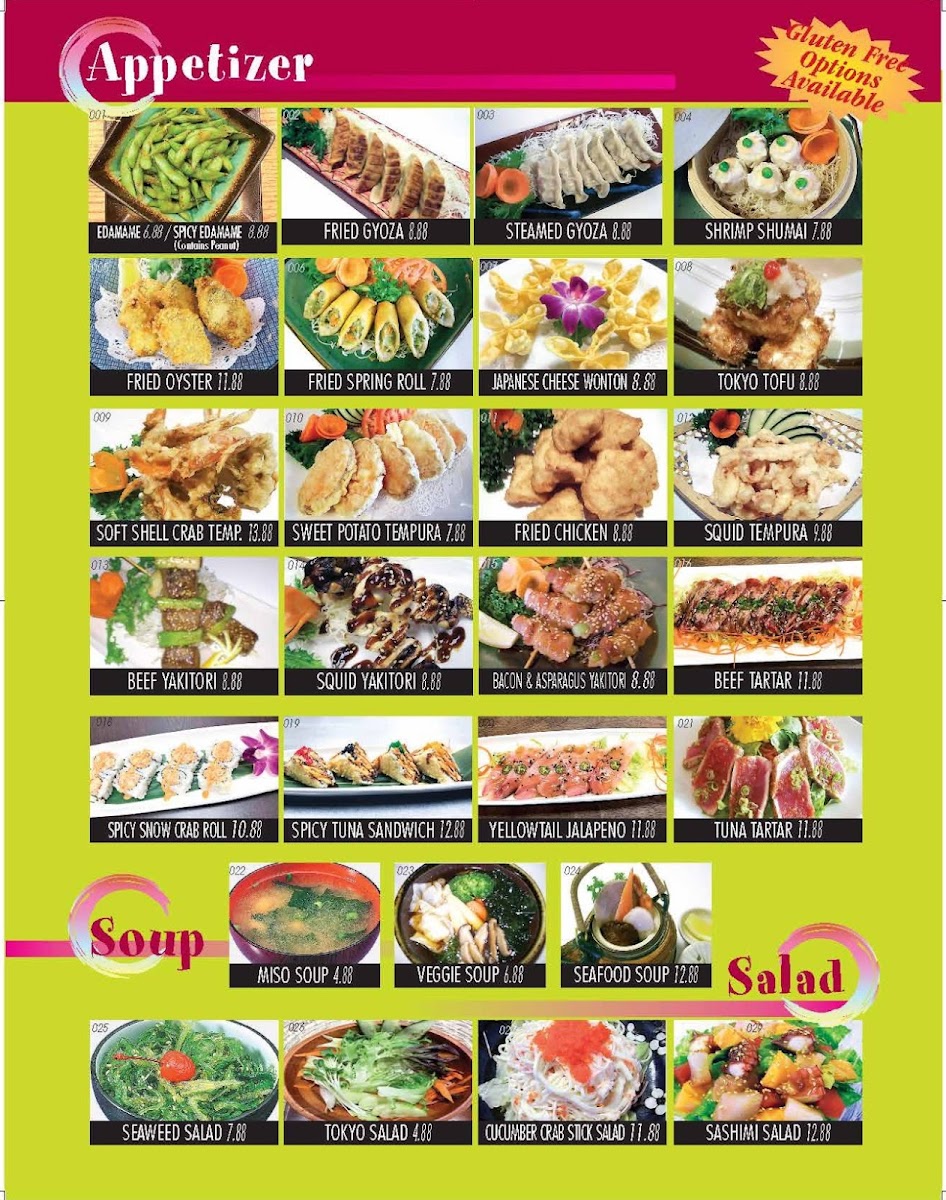 Menu Tokyo Japanese Restaurant-1