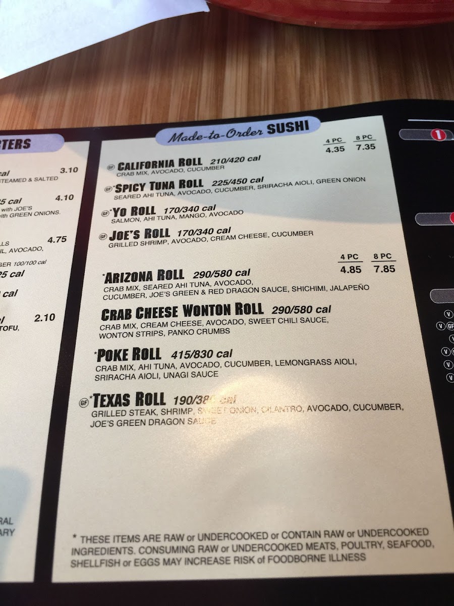 Menu Tokyo Joe's - Surprise-5