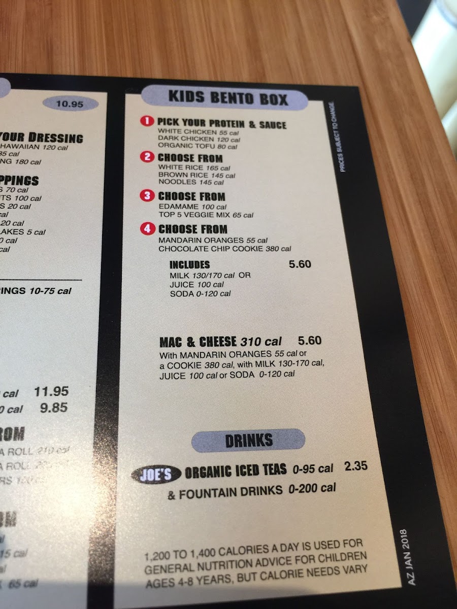 Menu Tokyo Joe's - Surprise-7