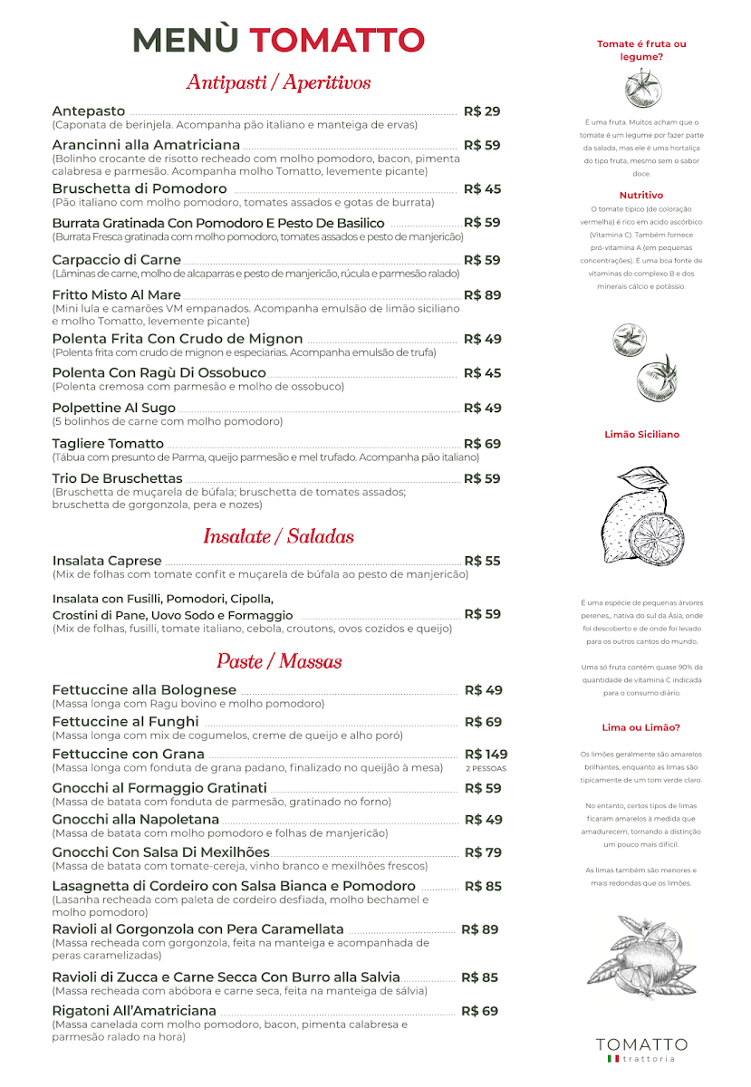 Menu Tomatto Trattoria Vv-1