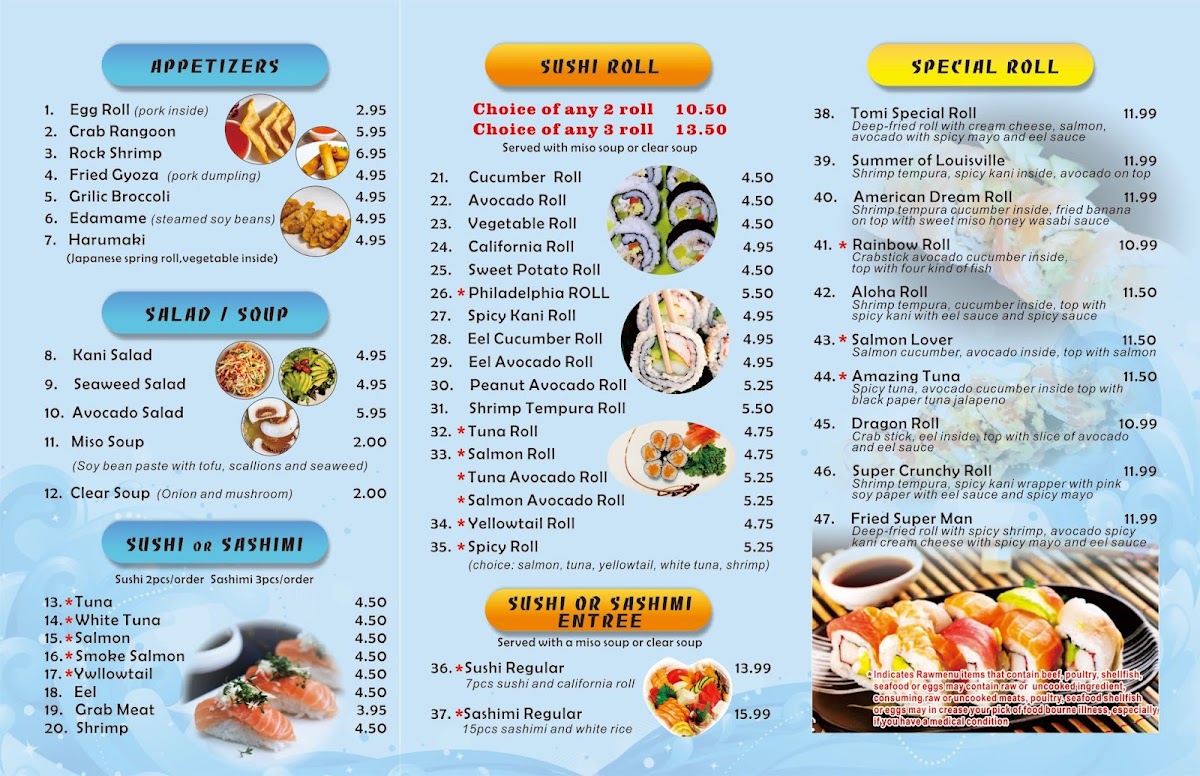 Menu Tomi Hibachi Japanese Grill & Sushi-2