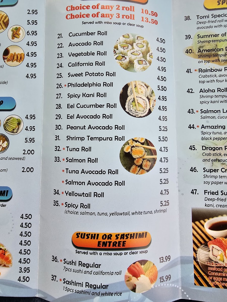 Menu Tomi Hibachi Japanese Grill & Sushi-4