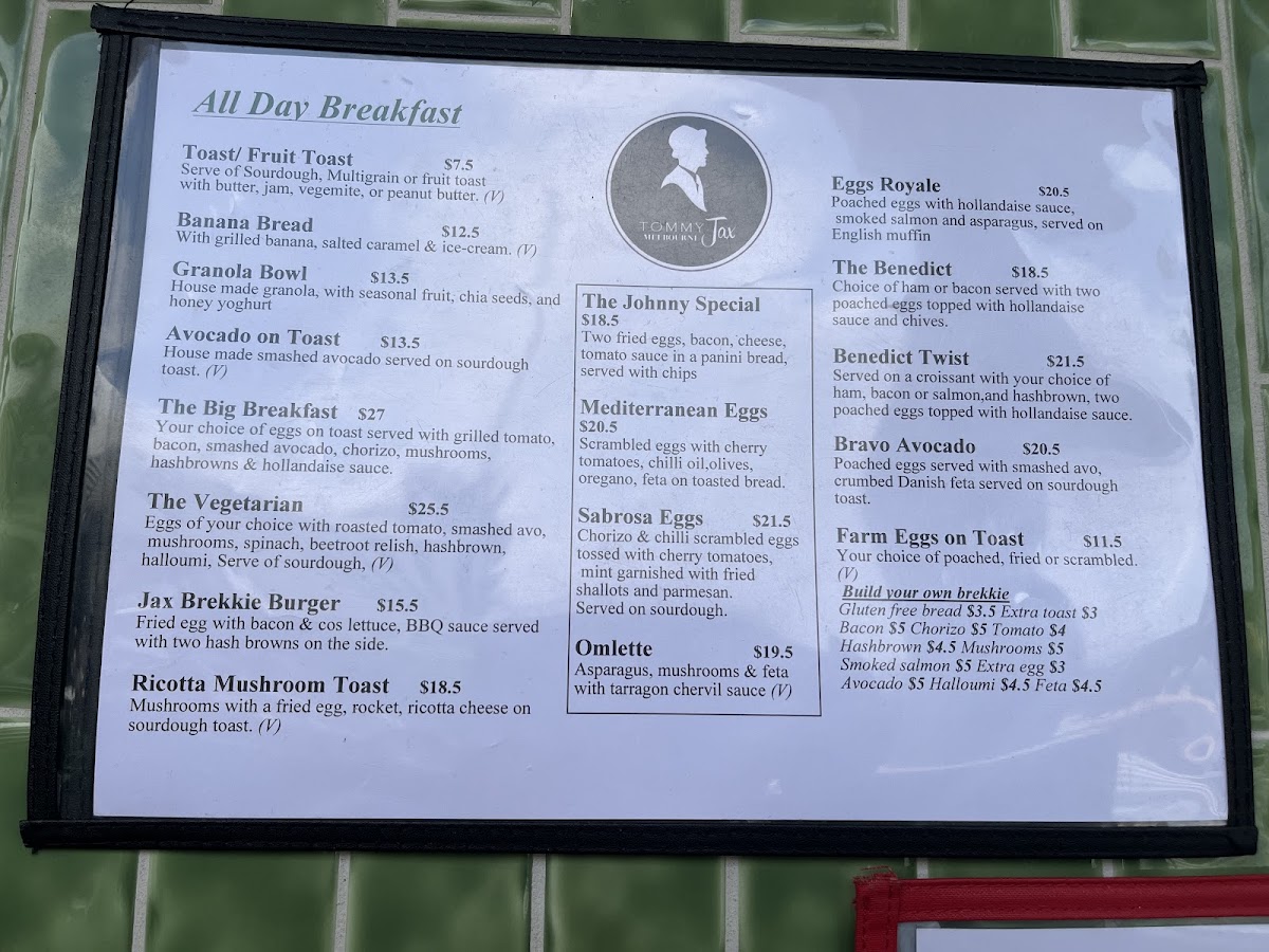 Menu Tommy Jax-1