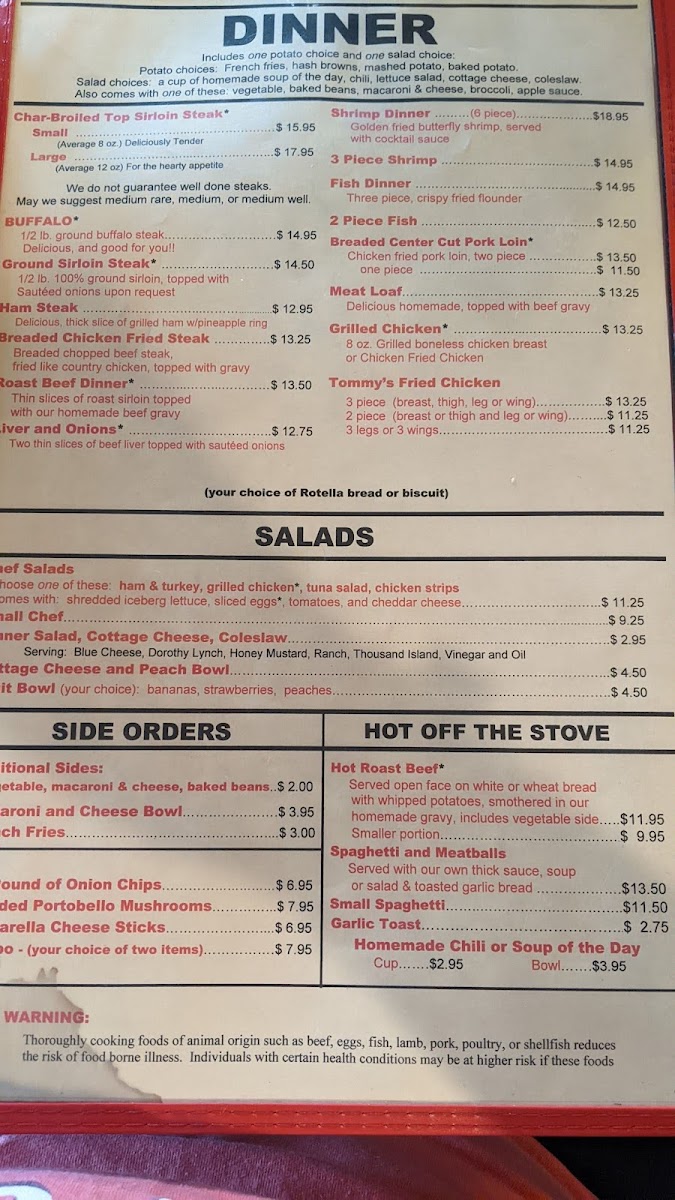 Menu Tommy's Family Restaurant-6