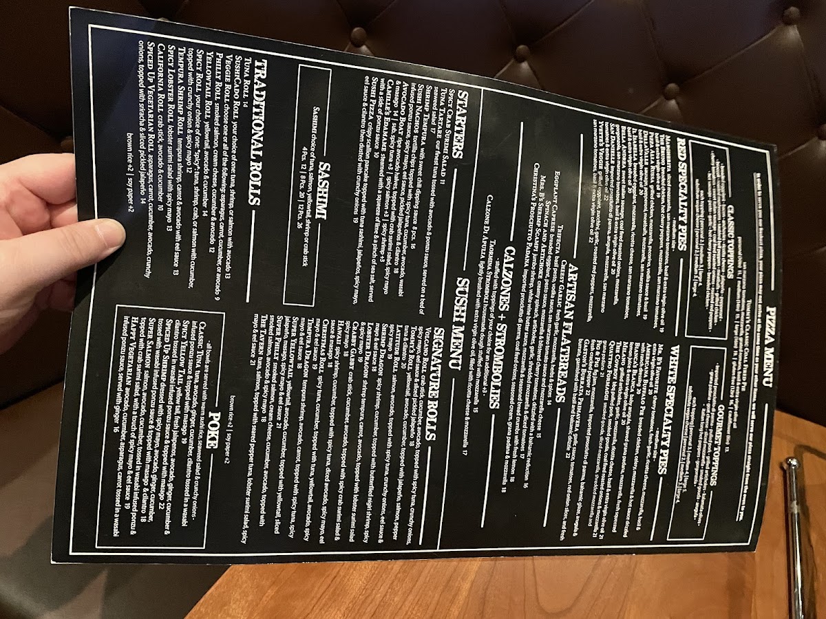 Menu Tommy's Tavern + Tap-1