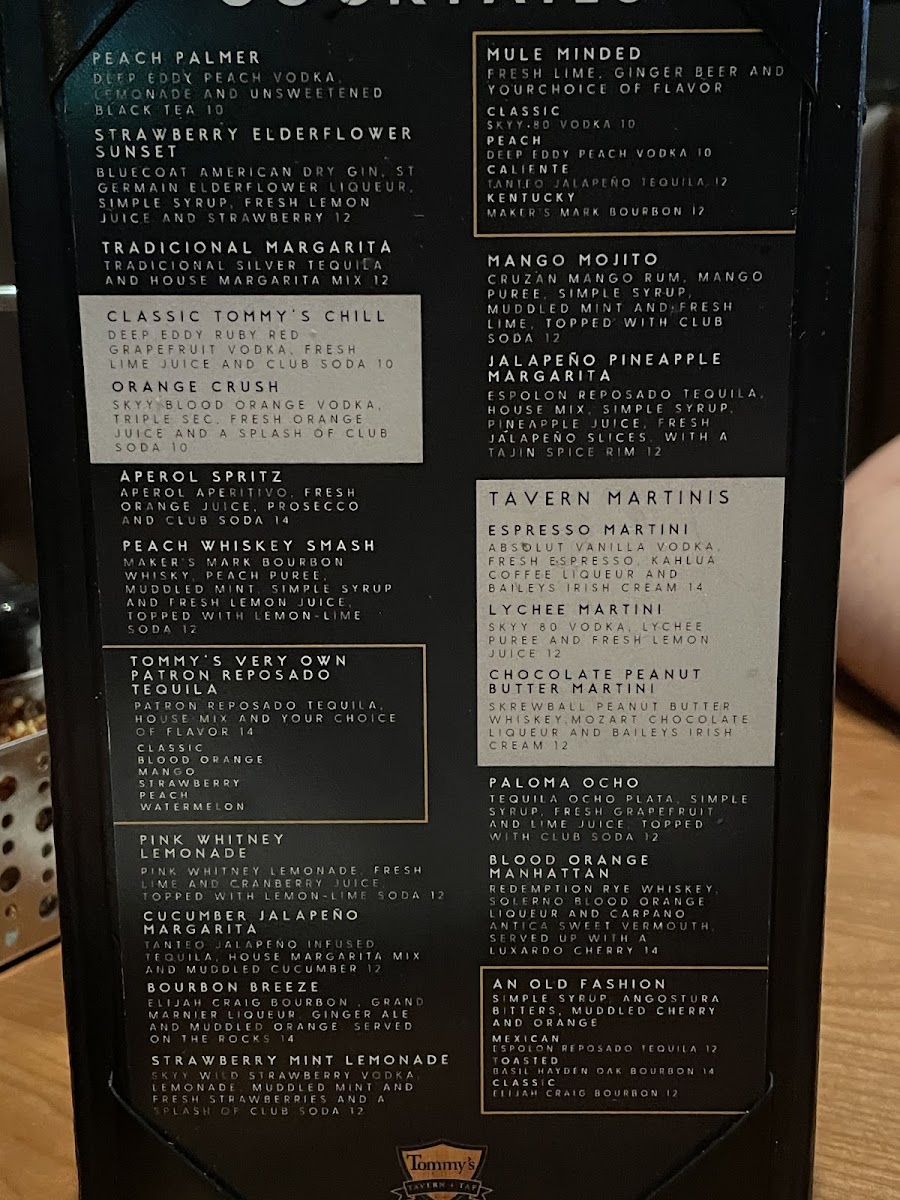 Menu Tommy's Tavern + Tap-3