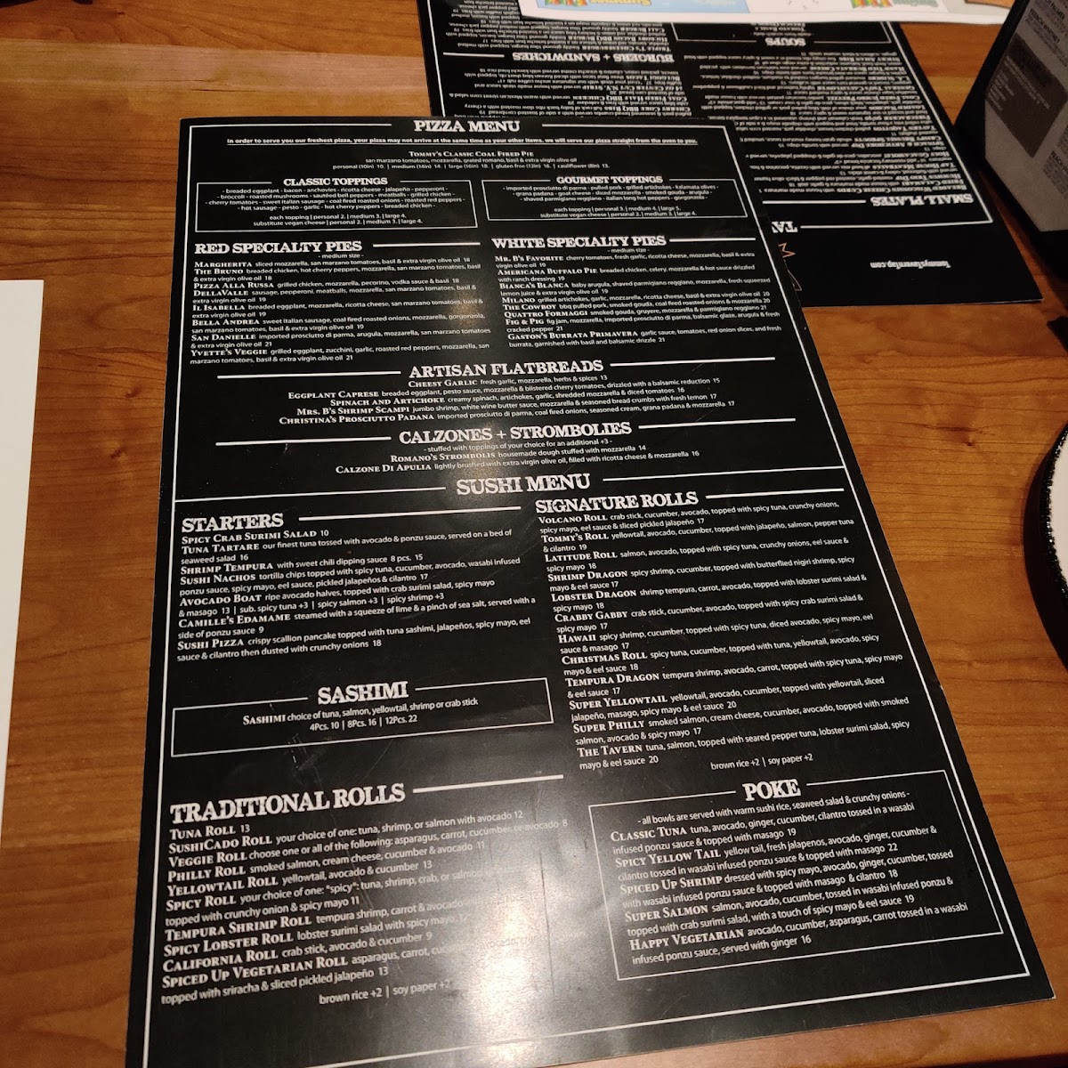 Menu Tommy's Tavern + Tap-6