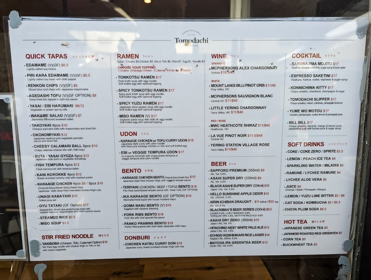 Menu Tomodachi Izakaya & Bar-2