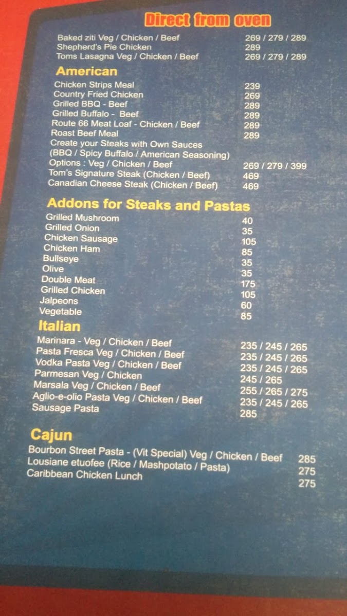 Menu Tom's Diner-1