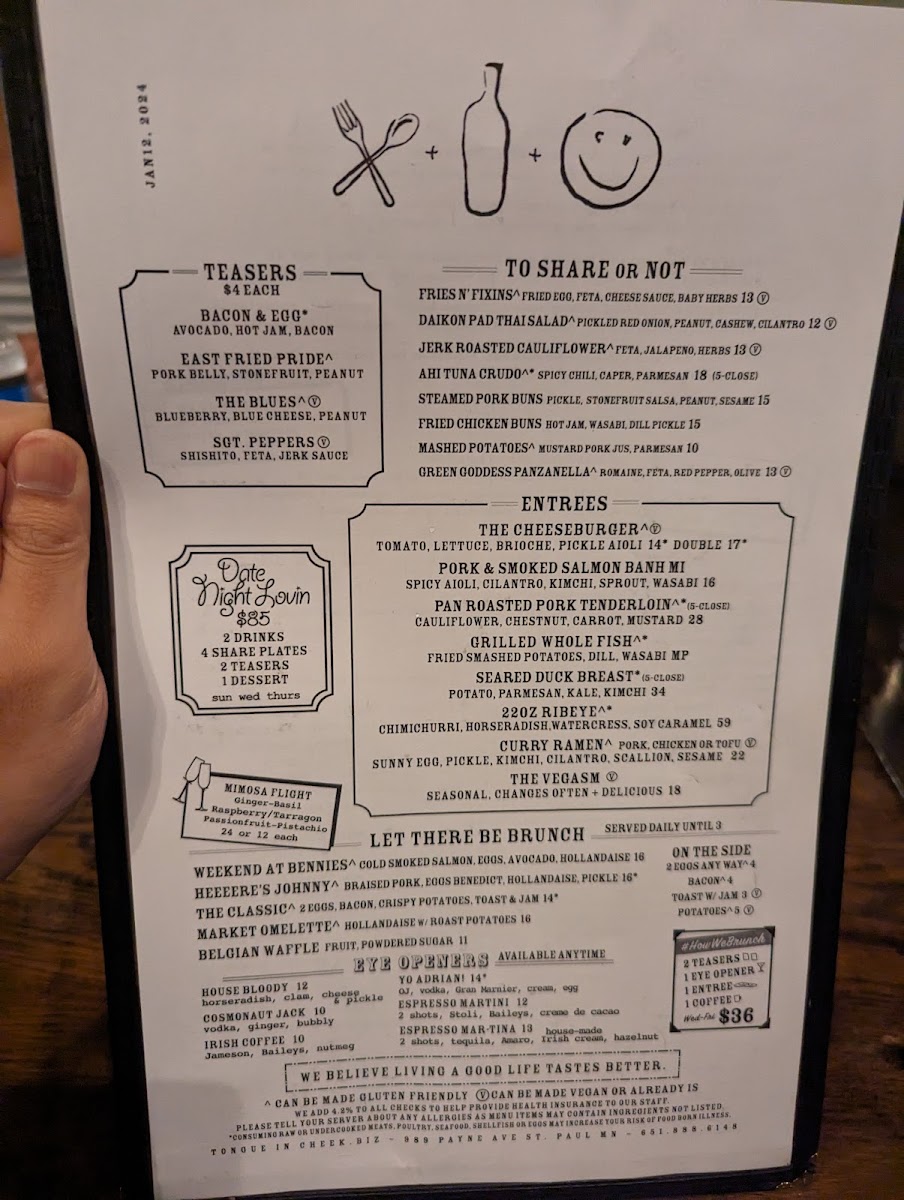 Menu Tongue In Cheek-10