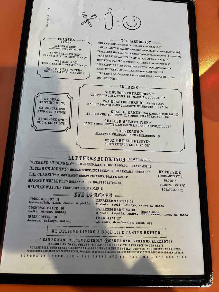 Menu Tongue In Cheek-9