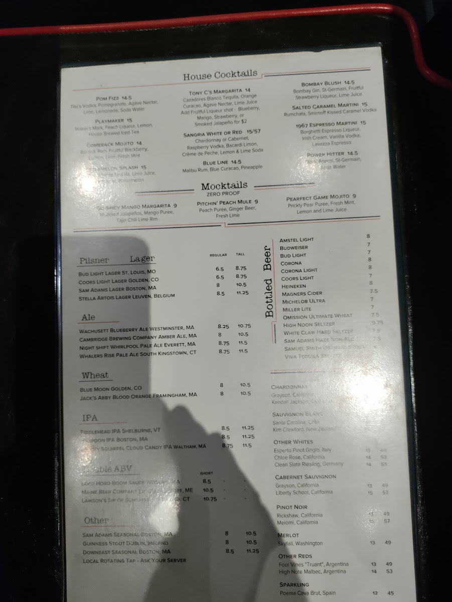 Menu Tony C’S Seaport-10