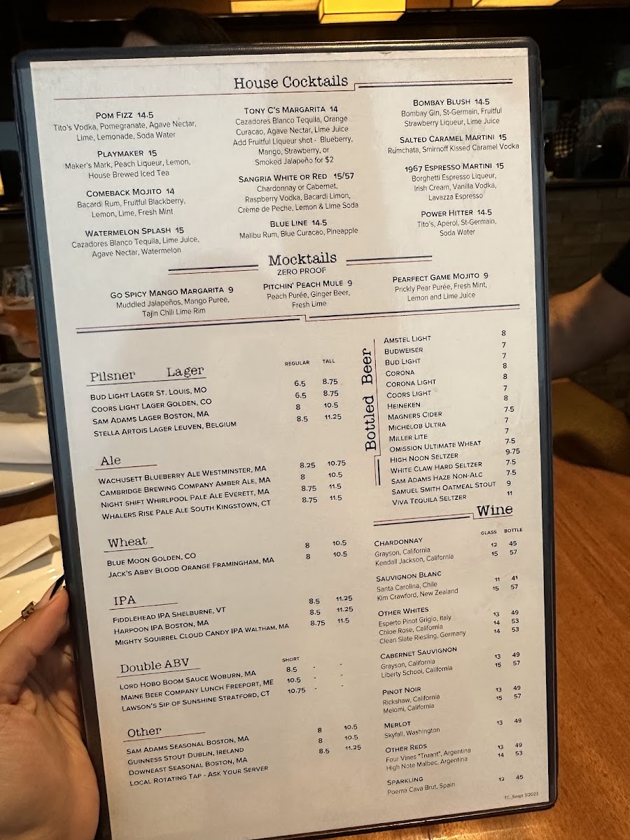 Menu Tony C’S Seaport-2