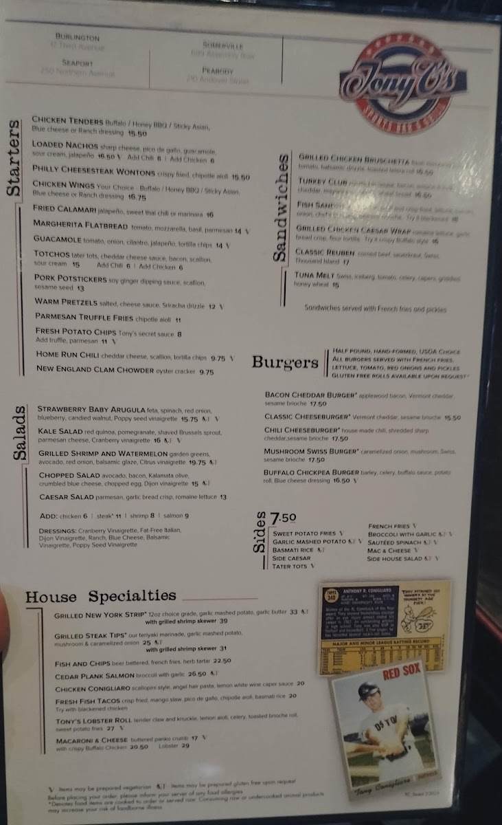Menu Tony C’S Seaport-4