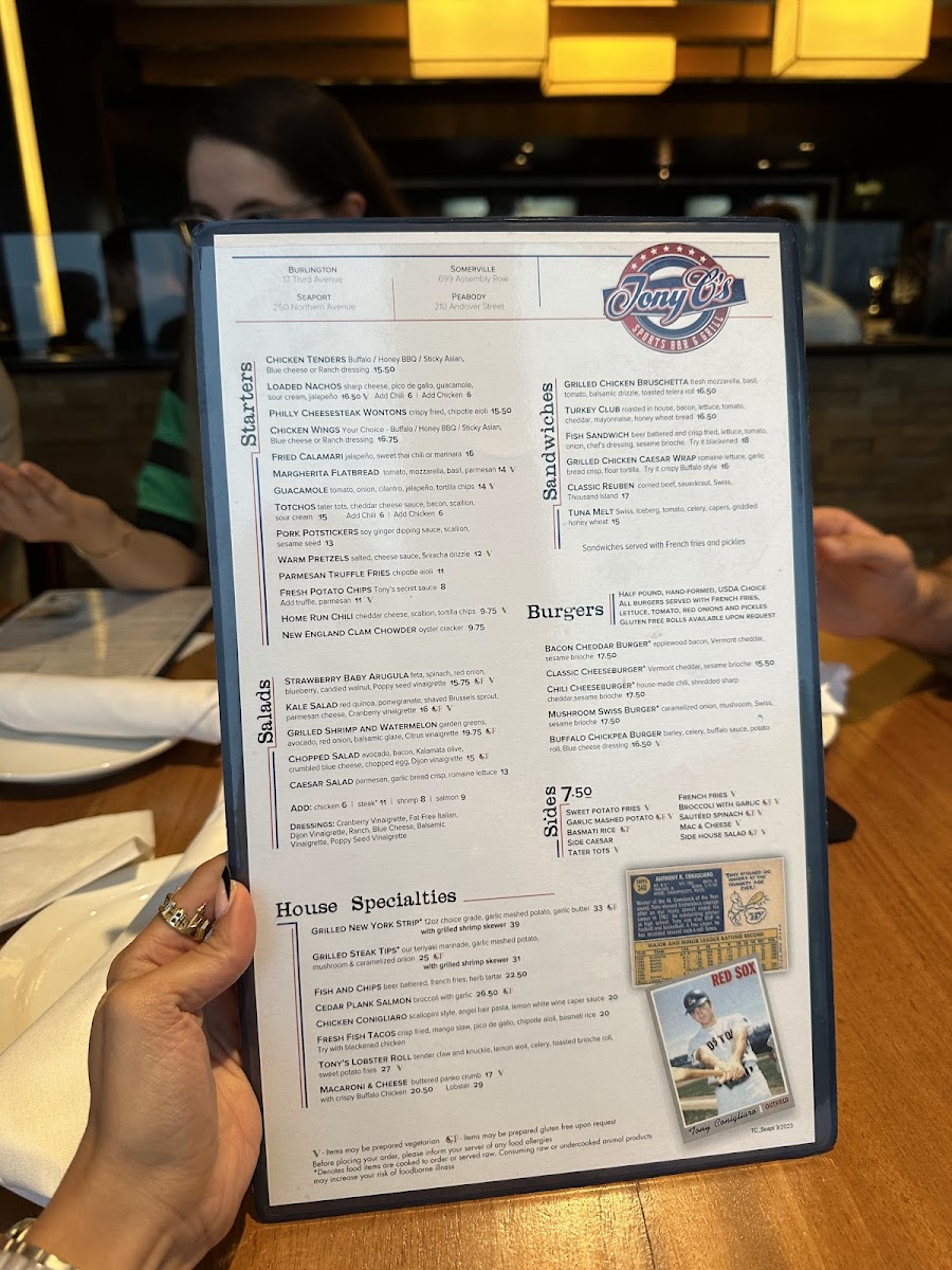Menu Tony C’S Seaport-5