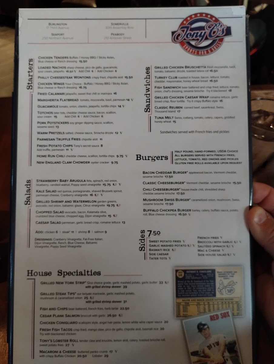 Menu Tony C’S Seaport-9