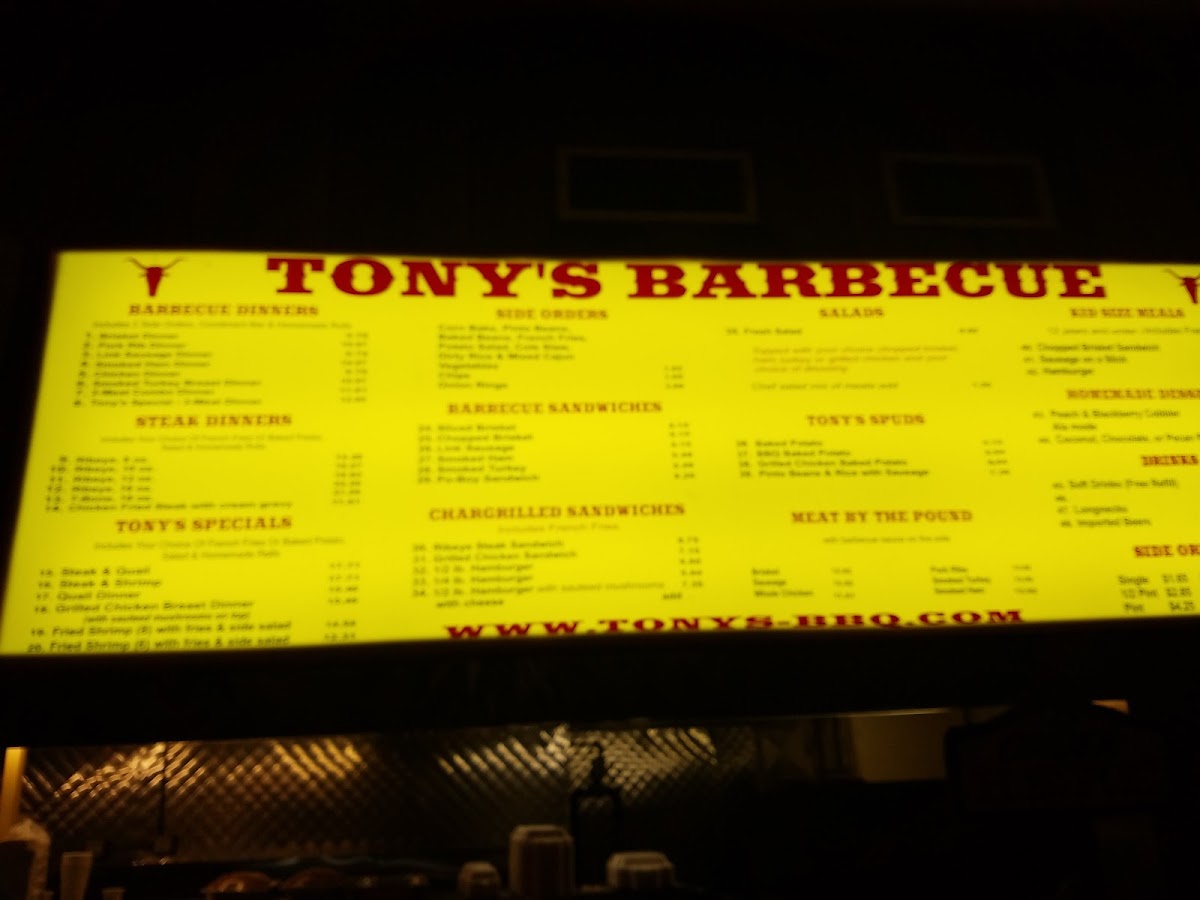 Menu Tony's Bbq-7