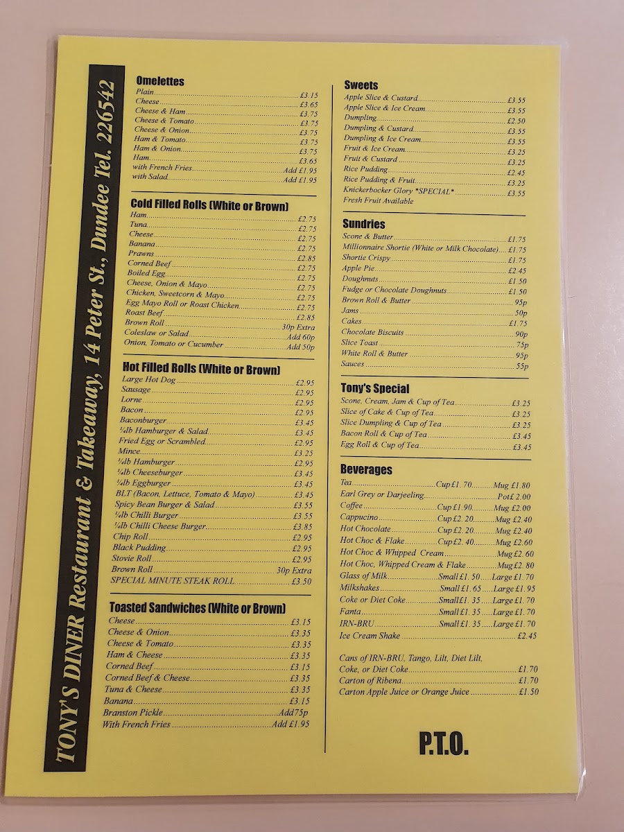 Menu Tonys Diner-1