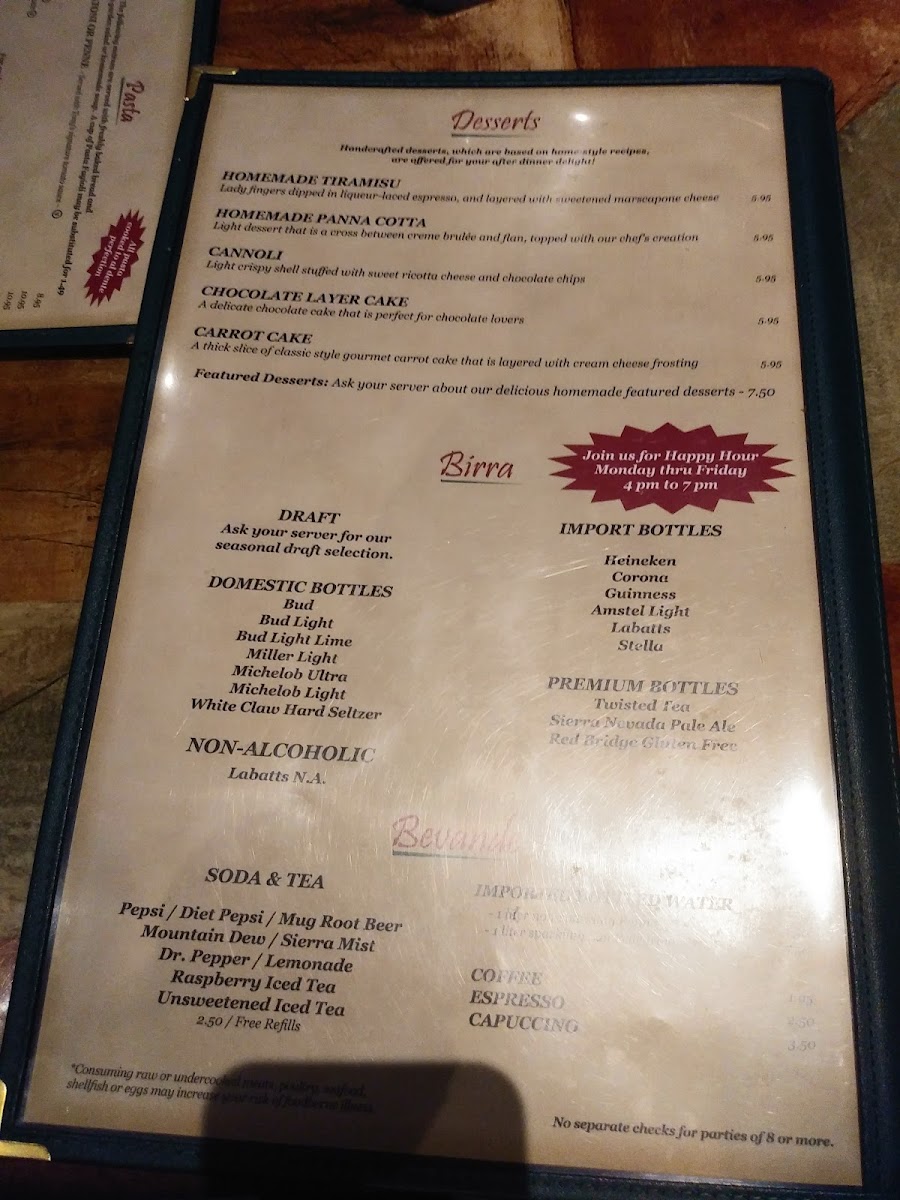 Menu Tony's Italian Grill-10