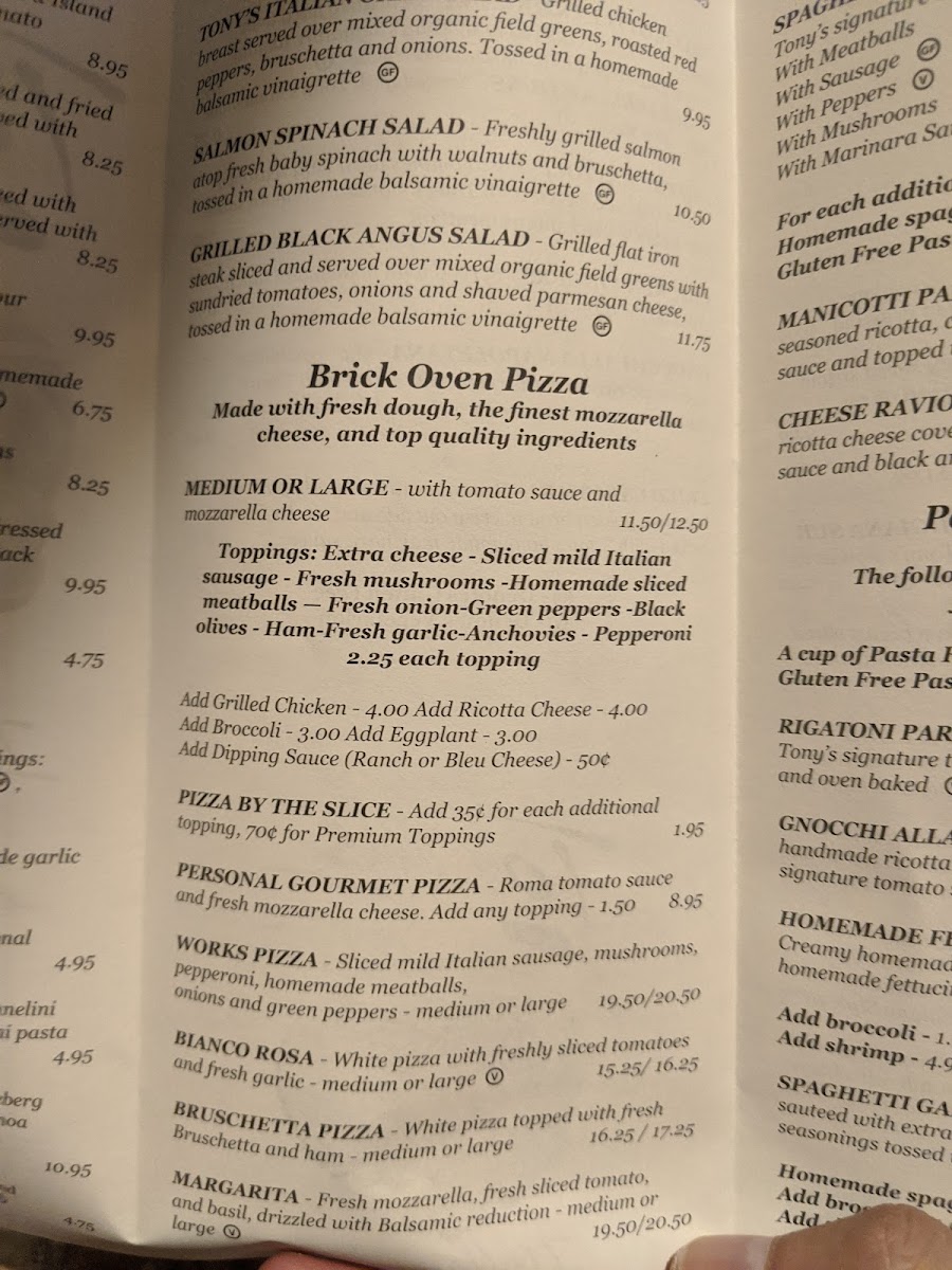 Menu Tony's Italian Grill-2