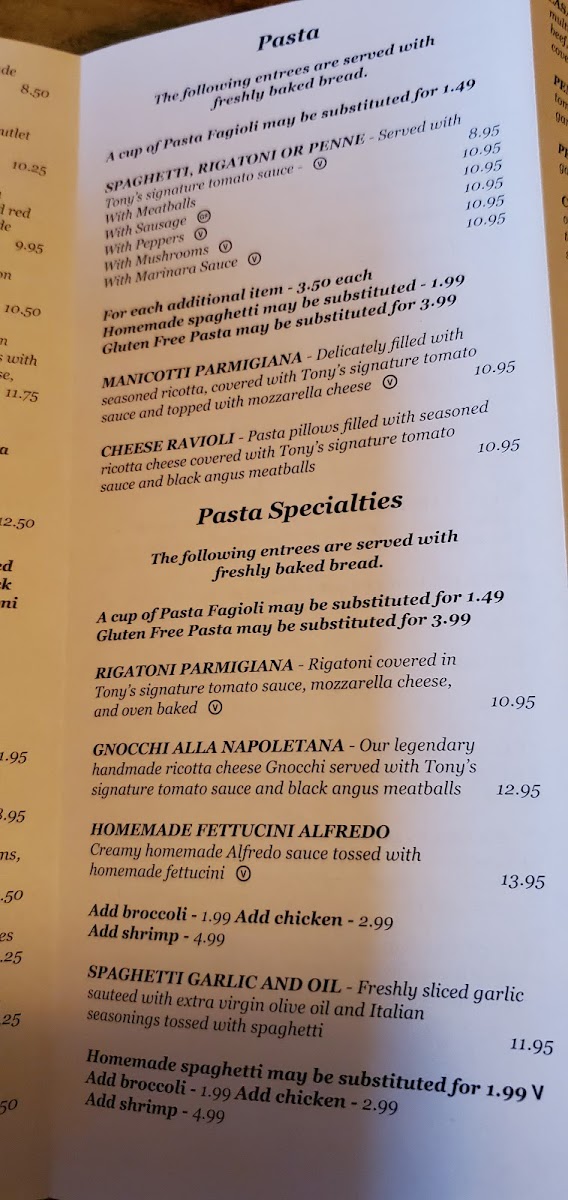 Menu Tony's Italian Grill-5