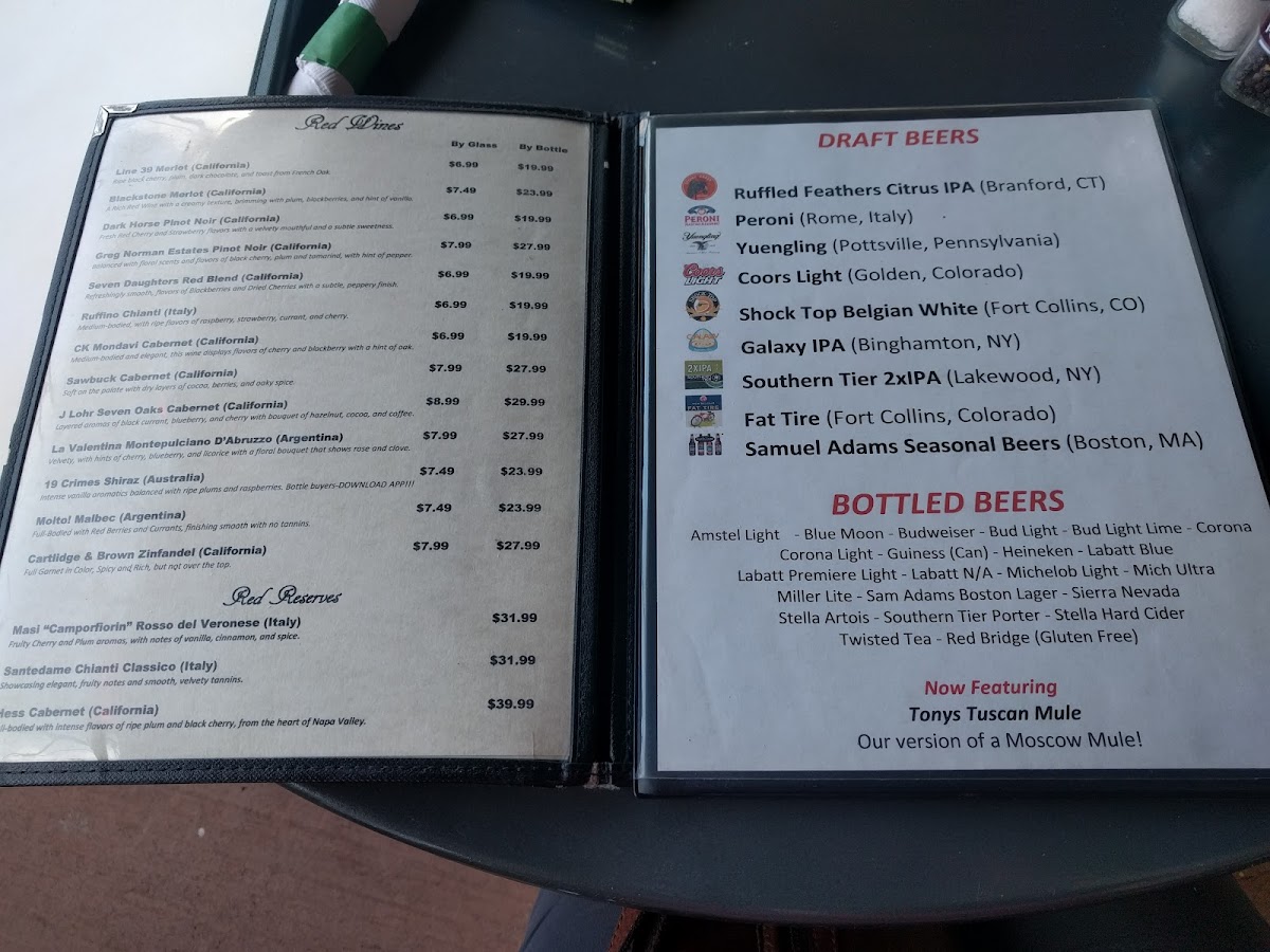 Menu Tony's Italian Grill-7