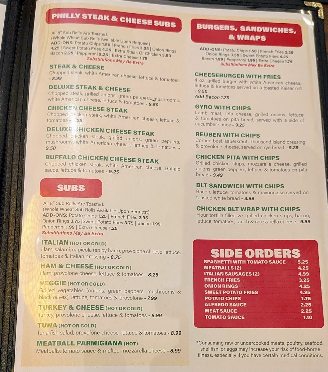 Menu Tony's Pizza & Italian Restaurant-1