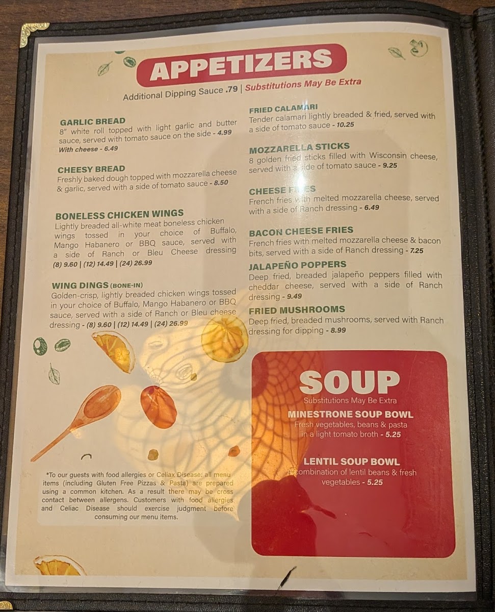 Menu Tony's Pizza & Italian Restaurant-6