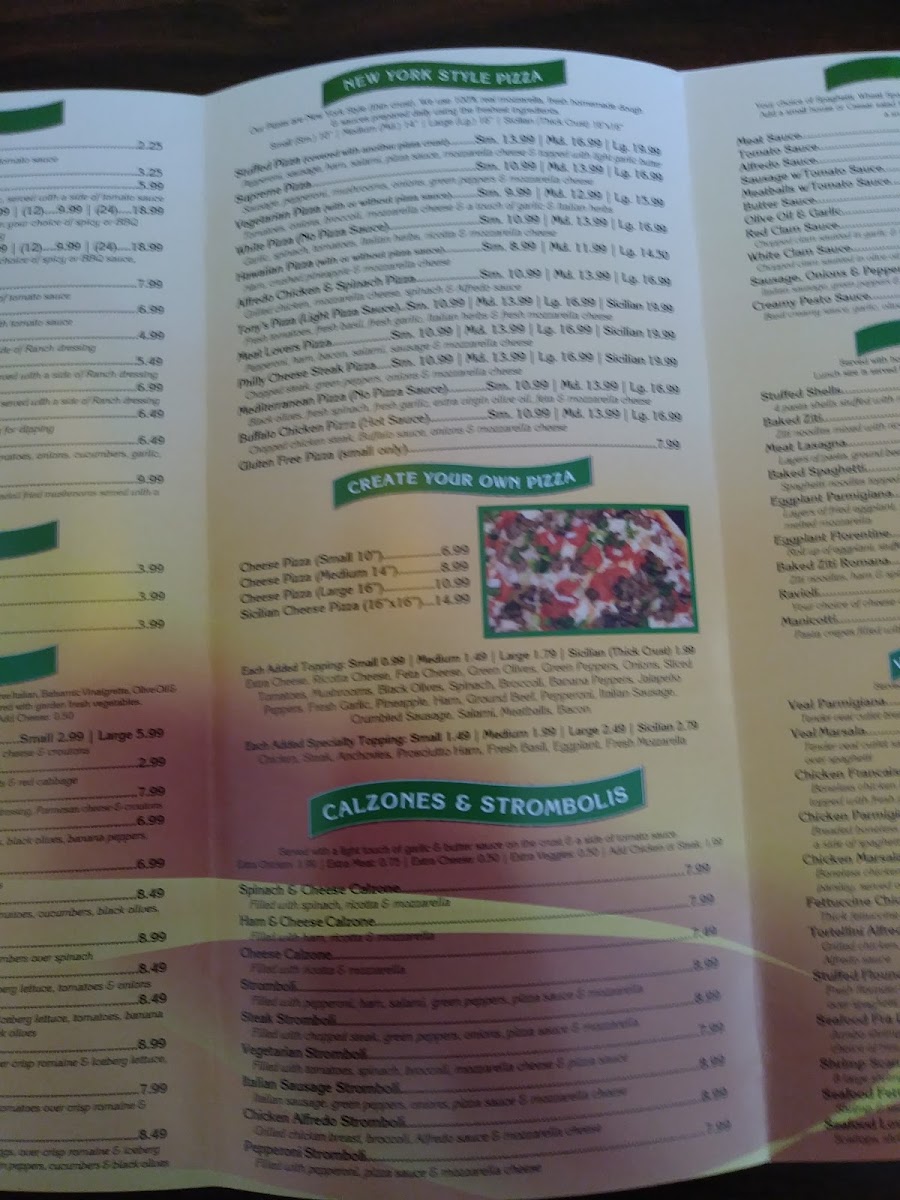 Menu Tony's Pizza & Italian Restaurant-9