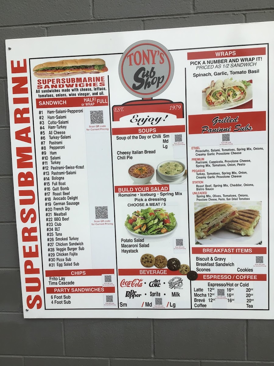 Menu Tony‘S Sub Shop-1