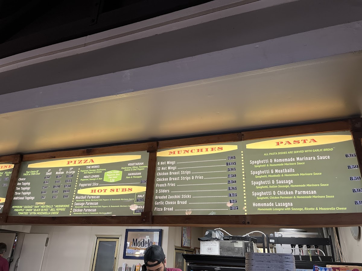 Menu Tony's Subs And Pizza-1