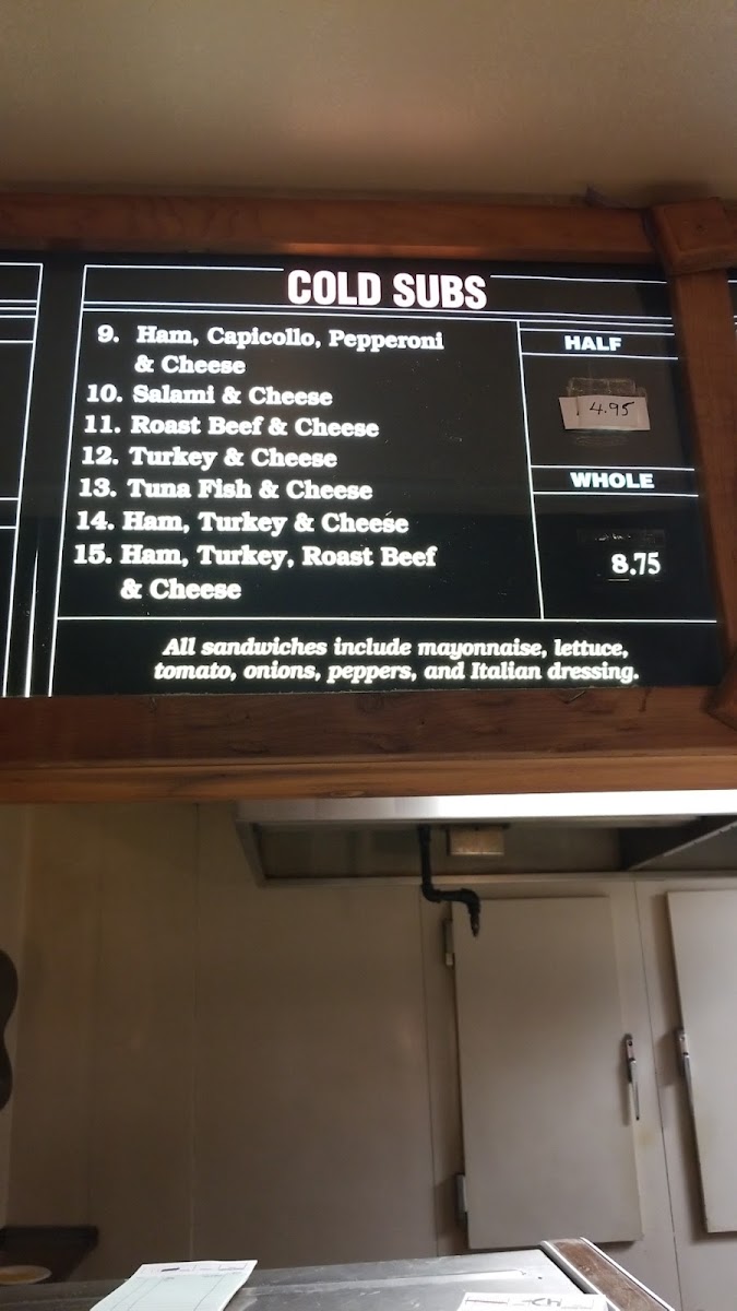 Menu Tony's Subs And Pizza-8