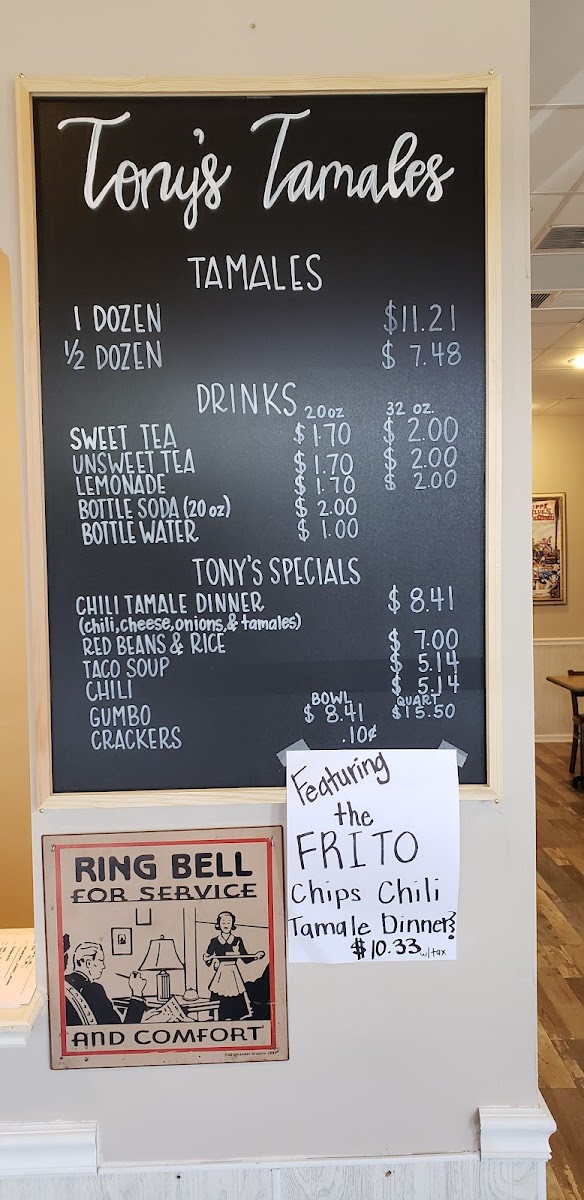 Menu Tony's Tamales-1