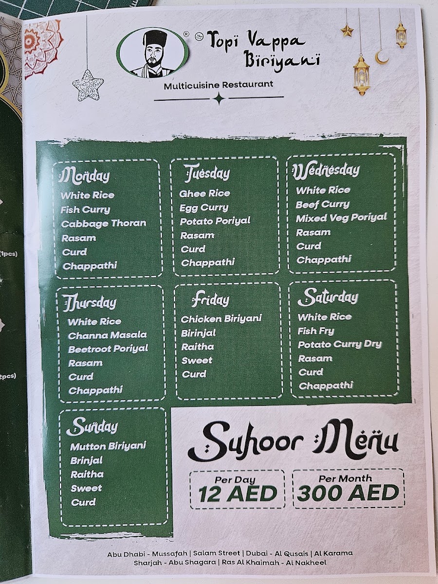Menu Topi Vappa Biriyani Al Karama Branch Dubai-6