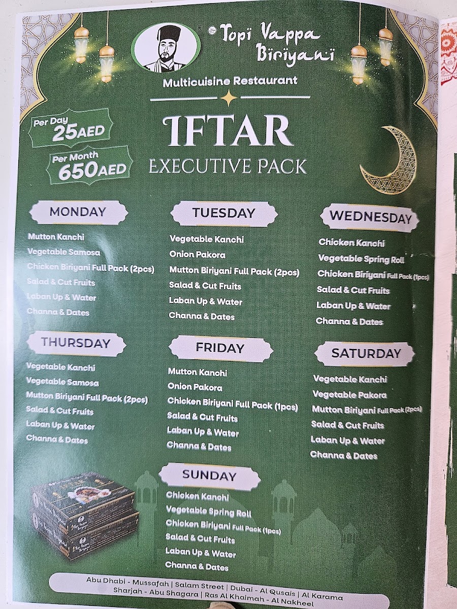 Menu Topi Vappa Biriyani Al Karama Branch Dubai-7