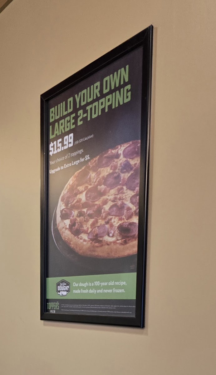 Menu Topper's Pizza — Espanola-1