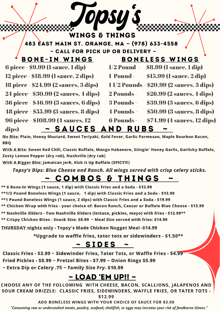 Menu Topsy's-1