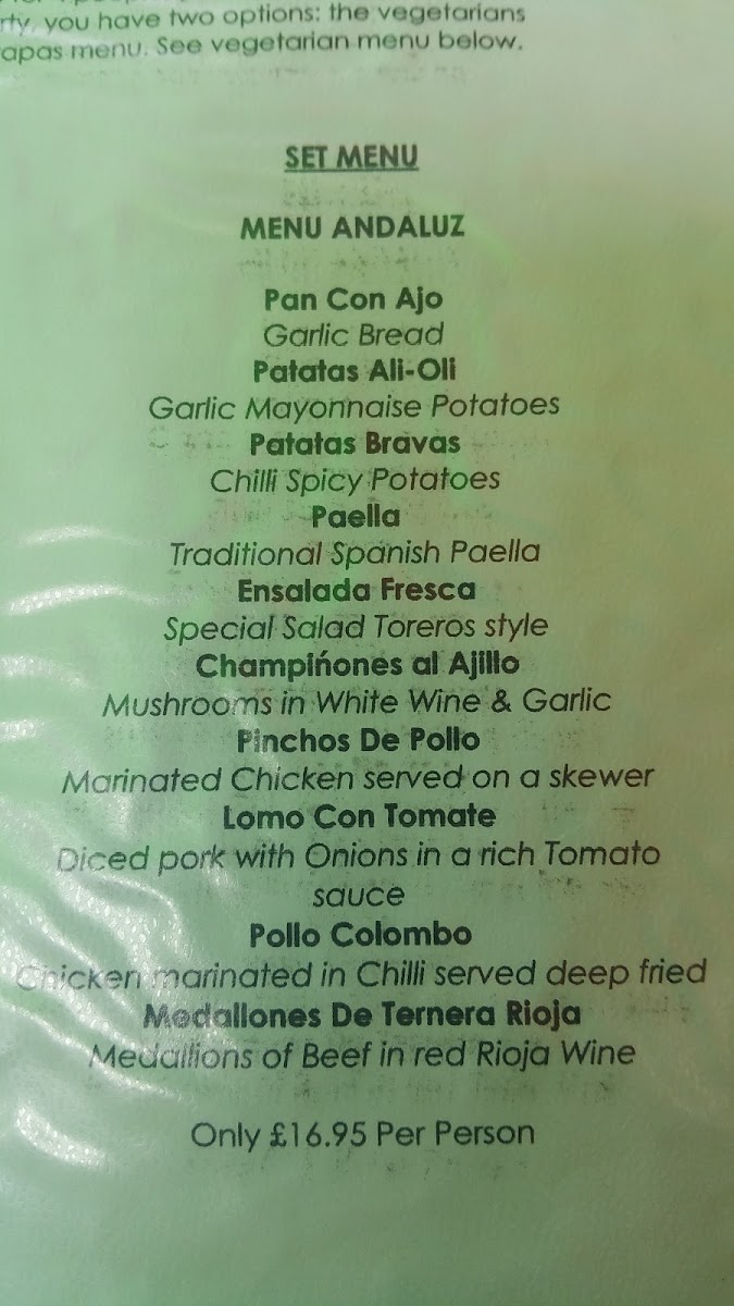 Menu Toreros Eastbourne-2