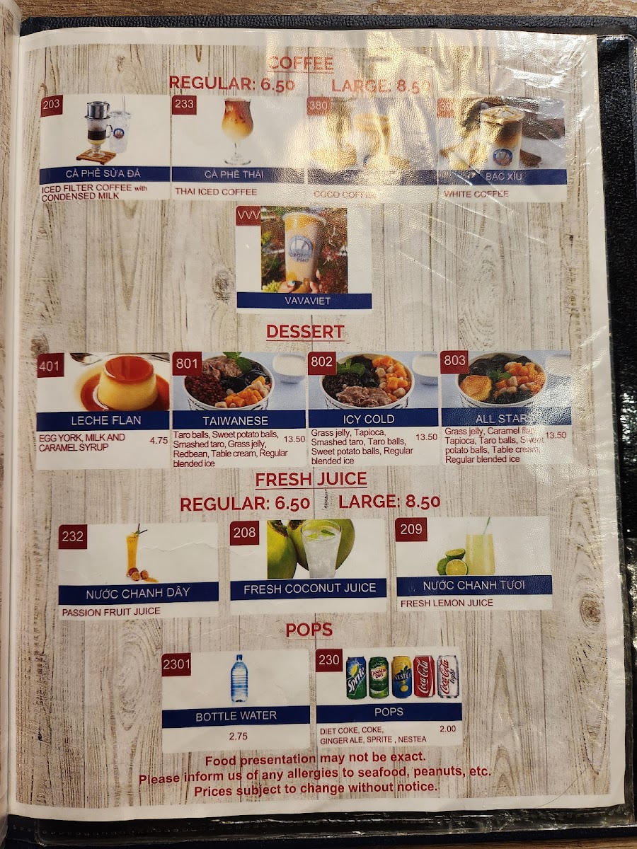 Menu Toronto Pho Hamilton-7